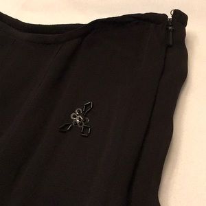 PETITE SOPHISTICATE- Black Beaded MIDI Skirt